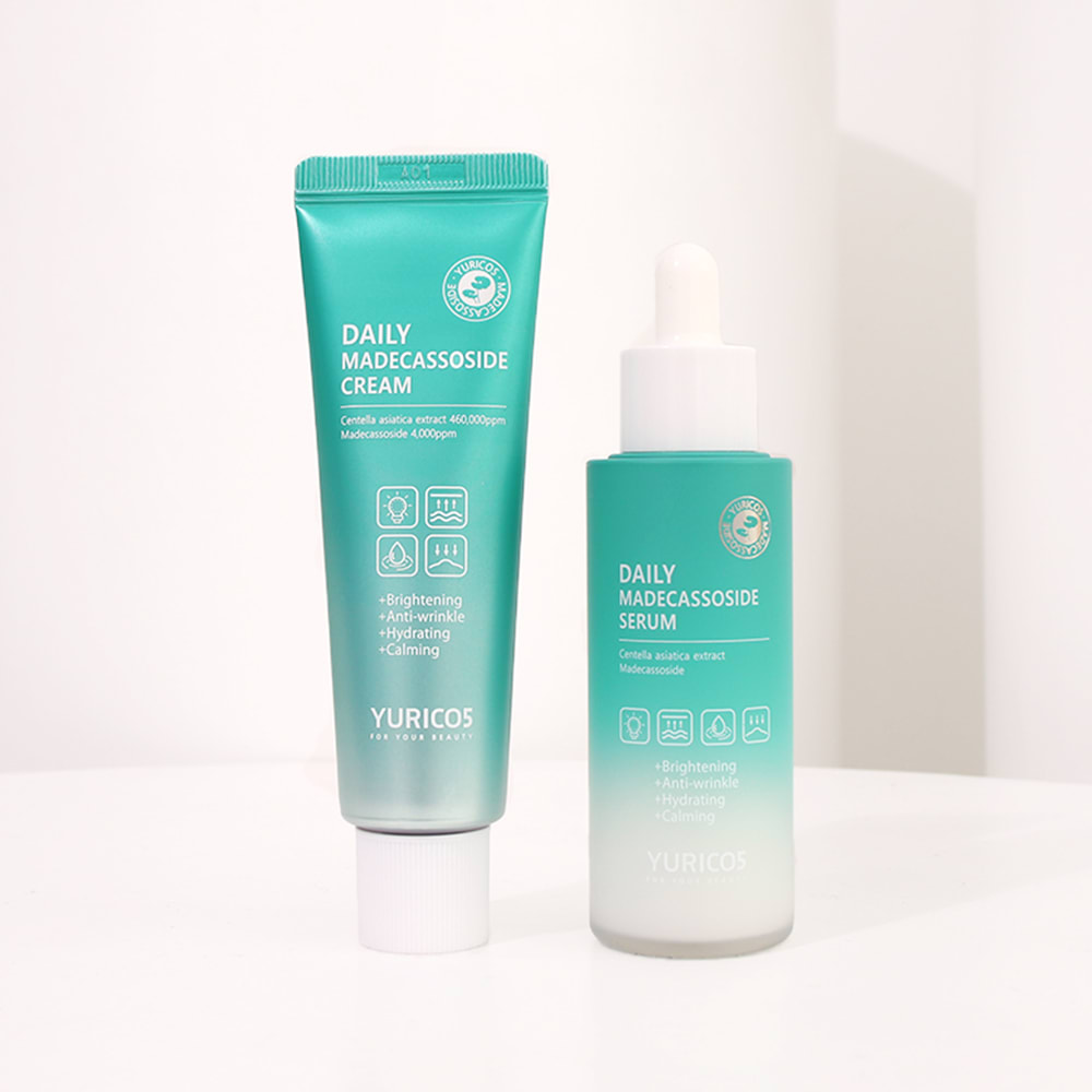 유리코스 데일리 마데카소사이드 크림세럼 민감 피부를 위한 올인원 진정 보습
