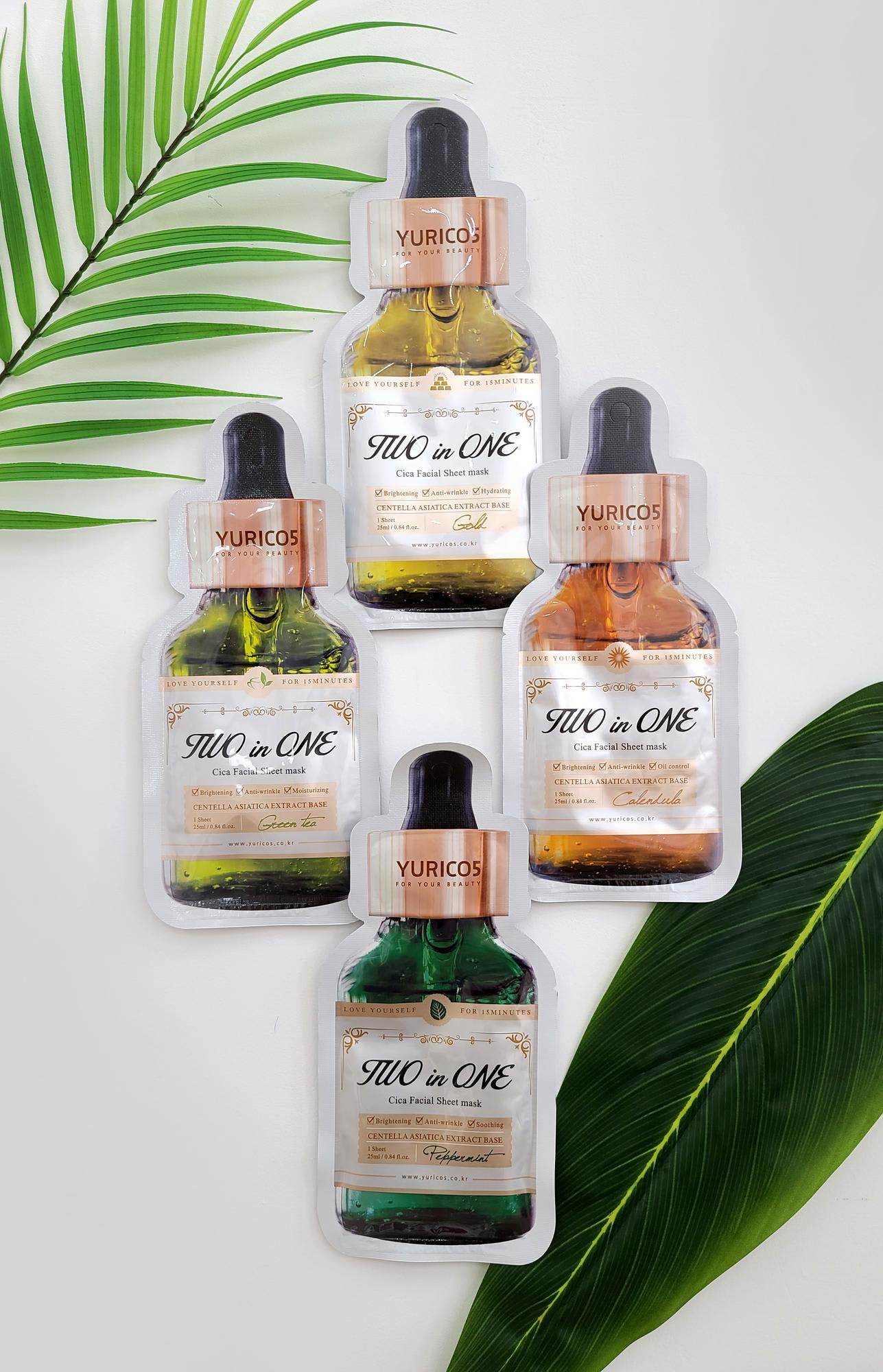 유리코스 투인원 시카 마스크팩 진정미백주름 한 번에 맞춤 케어